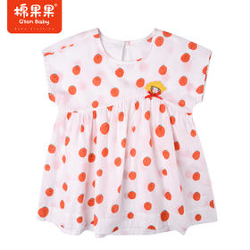 棉果果夏季女童纯棉印花短袖连衣裙M222701222257