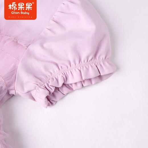 棉果果夏季女童纯棉纱纱短袖连衣裙M222701422305 商品图5