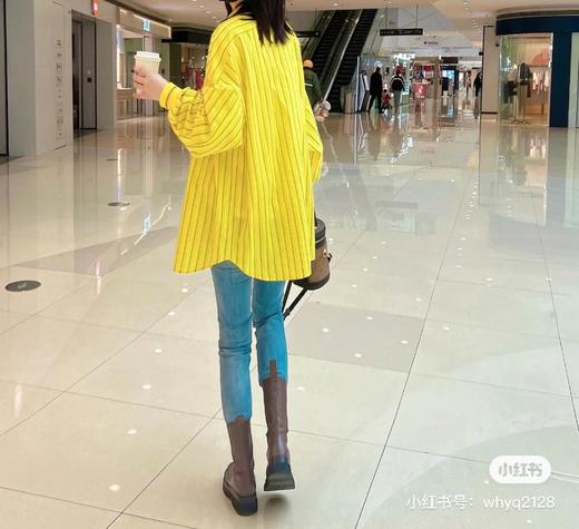 3楼阿玛施AMASS黄色竖条衬衣 商品图0