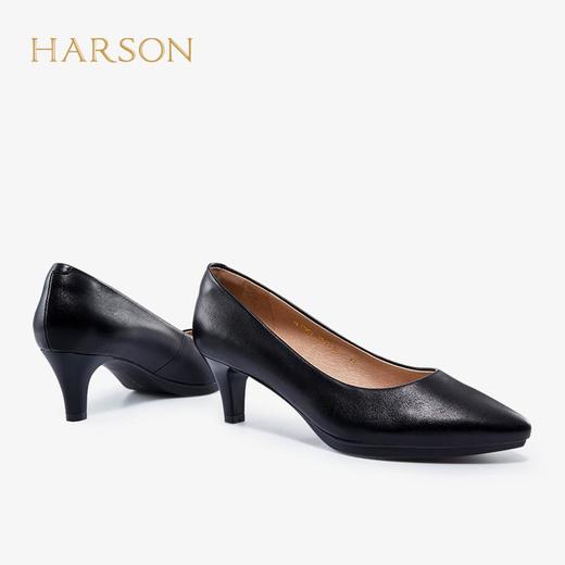 2楼HS17902尖头小跟通勤舒适羊皮和羊反绒鞋款HARSON女鞋（新百购） 商品图3