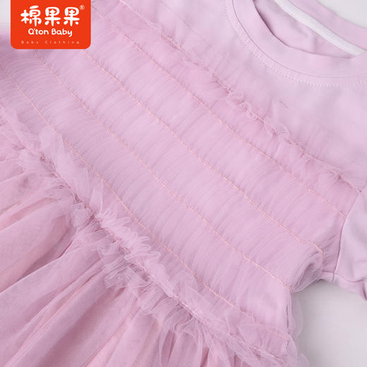 棉果果夏季女童纯棉纱纱短袖连衣裙M222701422305 商品图3