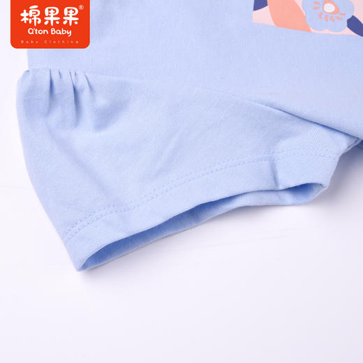 棉果果夏季女童纯棉泡泡短袖T恤M222140222283 商品图3