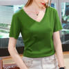 冰感丝光棉短袖t恤，气质v领纯棉体恤纯色高级感上衣SG-AL320118 商品缩略图11