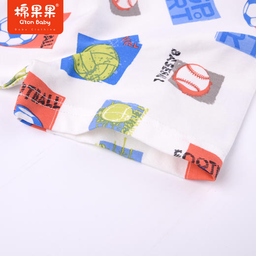 棉果果夏季男童纯棉满印短袖T恤可爱萌萌哒M212140222356 商品图3