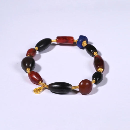 西亚高古红黑玛瑙+青金石手串 商品图0