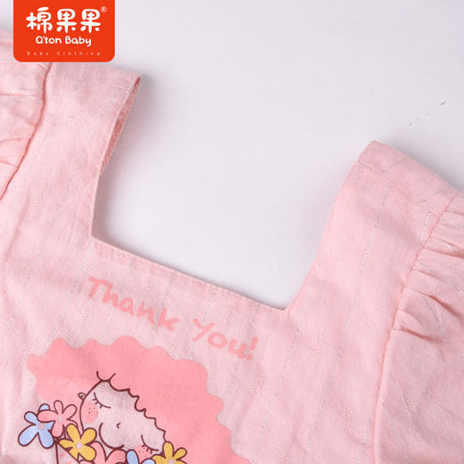 棉果果夏季女童纯棉泡泡短袖连衣裙M222701222285 商品图2