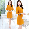 气质V领，修身小个子职业装包臀一步裙HR-XXM2037 商品缩略图0
