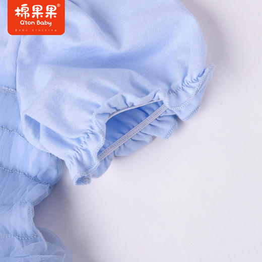 棉果果夏季女童纯棉纱纱短袖连衣裙M222701422304 商品图4