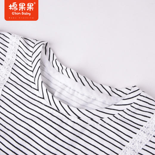 棉果果夏季女童纯棉网纱假两件短袖T恤小裙M222140222293 商品图2