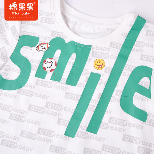 棉果果夏季男童字母纯棉满印短袖T恤M212140222271 商品图5