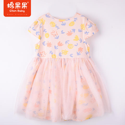 棉果果夏季女童纯棉网纱短袖连衣裙M222701222259 商品图7