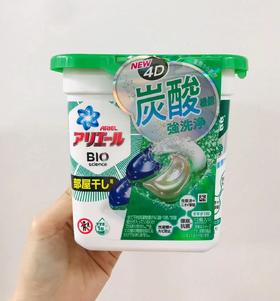 日本进口宝洁4D绿色室内晒干洗衣凝珠 12粒  4987176062154