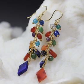 西亚高古七彩水果糖多宝耳环