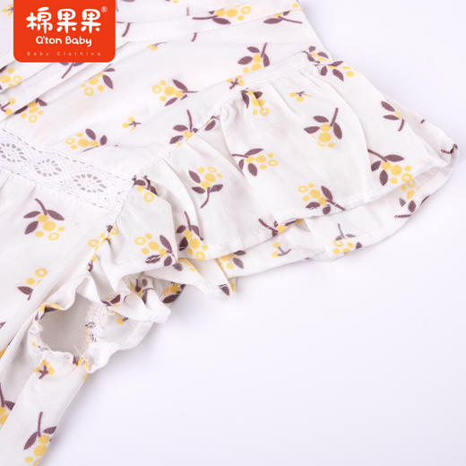 棉果果夏季女童娃娃衫飞袖T恤满印小碎花甜美可爱上衣M222140322295 商品图1