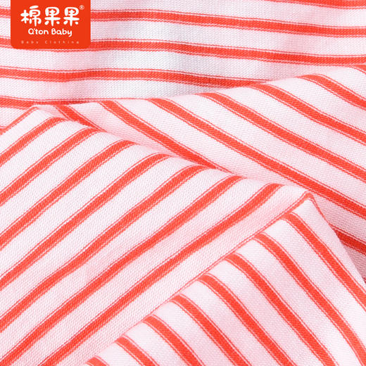 棉果果夏季女童纯棉莫代尔条纹短袖T恤M222140222253 商品图1