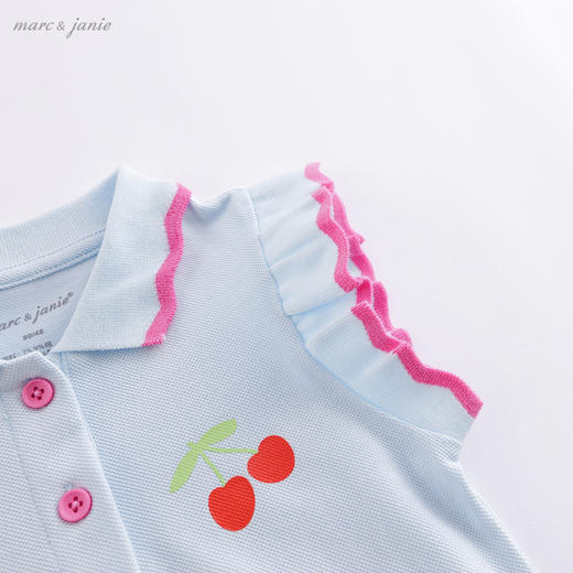 【科技凉感面料】马克珍妮夏装新款 女童撞色T恤POLO衫220936 商品图4