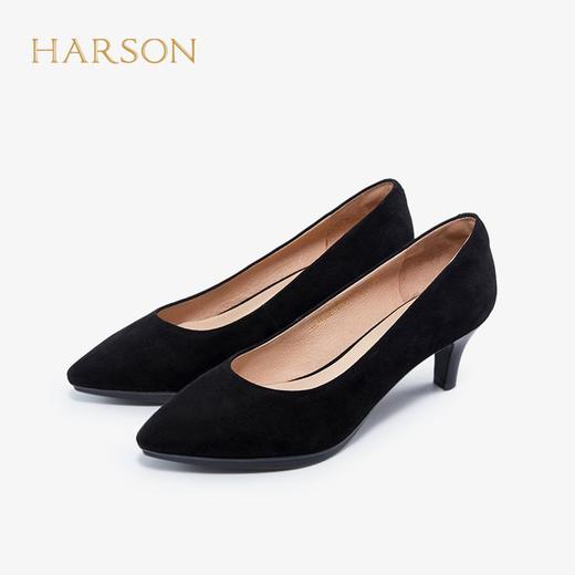 2楼HS17902尖头小跟通勤舒适羊皮和羊反绒鞋款HARSON女鞋（新百购） 商品图2