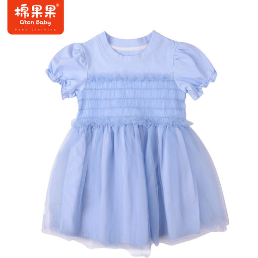 棉果果夏季女童纯棉纱纱短袖连衣裙M222701422304 商品图1