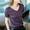 冰感丝光棉短袖t恤，气质v领纯棉体恤纯色高级感上衣SG-AL320118 商品缩略图12
