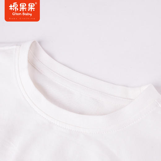 棉果果夏季女童纯棉落肩短袖T恤M222140222252 商品图8