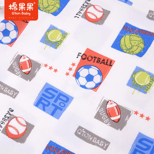 棉果果夏季男童纯棉满印短袖T恤可爱萌萌哒M212140222356 商品图2