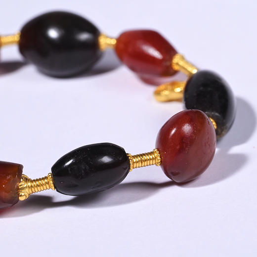 西亚高古红黑玛瑙+青金石手串 商品图6