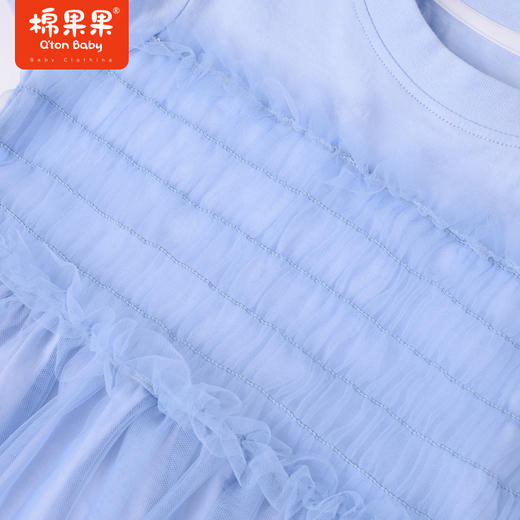 棉果果夏季女童纯棉纱纱短袖连衣裙M222701422304 商品图5