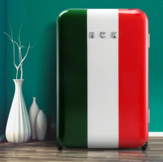 HCK哈士奇130RBA复古冰箱单门办公室家用冷藏冷冻 商品图0