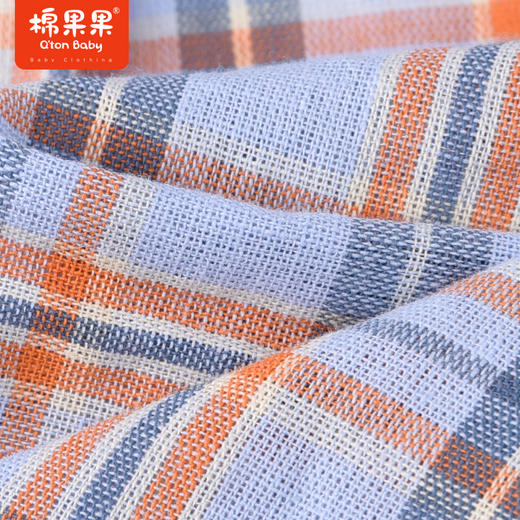 棉果果夏季男童纯棉短袖格子衬衫M212153222329 商品图2