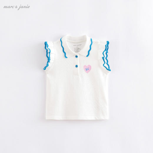 【科技凉感面料】马克珍妮夏装新款 女童撞色T恤POLO衫220936 商品图1