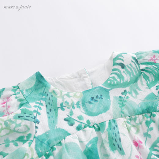【打折】马克珍妮夏装新款 女童植物印染短袖连衣裙 儿童裙子220652 商品图2