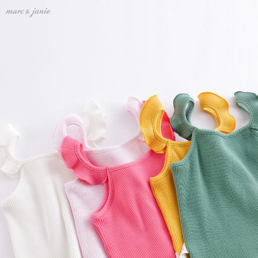 马克珍妮夏装新款 女童木耳边针织吊带背心220876 商品图1