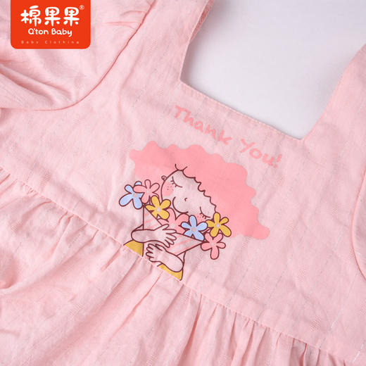 棉果果夏季女童纯棉泡泡短袖连衣裙M222701222285 商品图1