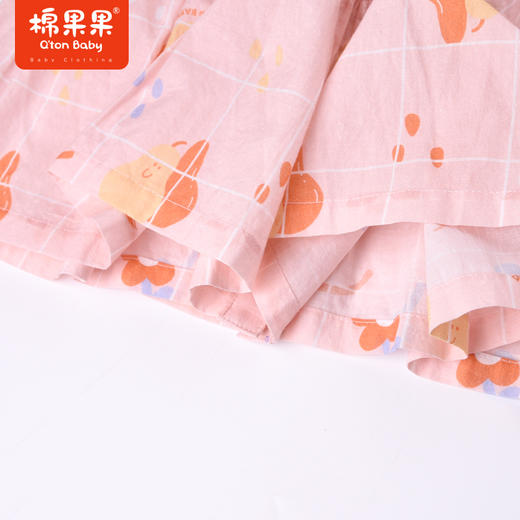 棉果果夏季女童纯棉大翻领短袖连衣裙M222701222301 商品图3