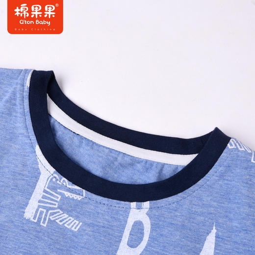 棉果果夏季男童纯棉满印花纱短袖T恤M212140222351 商品图6