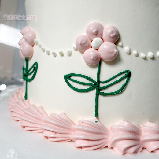 粉色系复古蛋糕，粉色的花朵也太温柔啦 商品图4