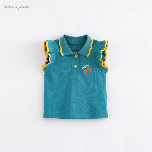 【科技凉感面料】马克珍妮夏装新款 女童撞色T恤POLO衫220936 商品图3