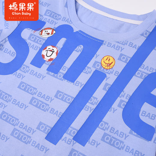 棉果果夏季男童字母纯棉满印短袖T恤时尚M212140222350 商品图2