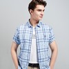 GOOD LUCK/德鲨亚麻混纺干爽舒适清新大格纹休闲短袖衬衫LY11419-837 商品缩略图6