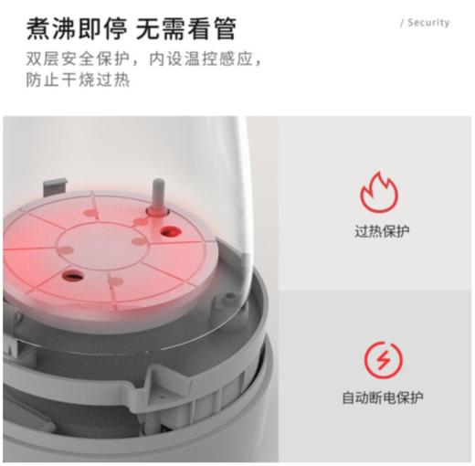 摩飞便携式烧电热水壶304不锈钢双层防烫防干烧电水壶魔飞小型静音自动保温断电旅行水壶MR6090 商品图6