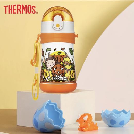 膳魔师联名xb.duck恐龙探险主题高真空不锈钢保温吸管杯黄橙320ml 商品图0