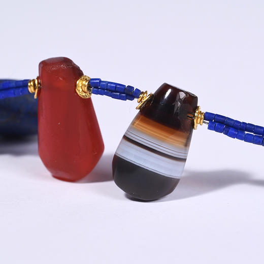 红蓝CP古珠坠混搭锁骨链 商品图2