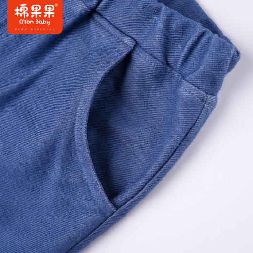棉果果夏季男童纯棉针织七分裤牛仔色时尚百搭M212201222335 商品图4