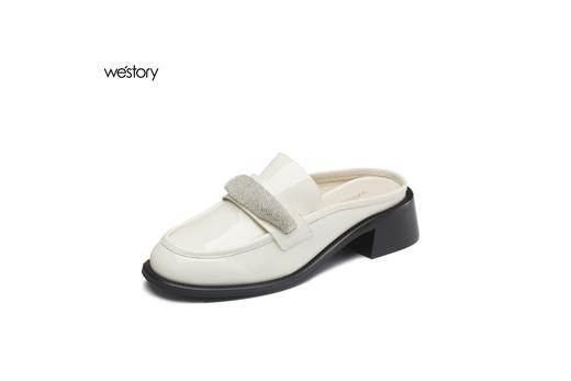 westory2022春夏季新款水钻包头休闲中跟穆勒拖W22AH54811 商品图4