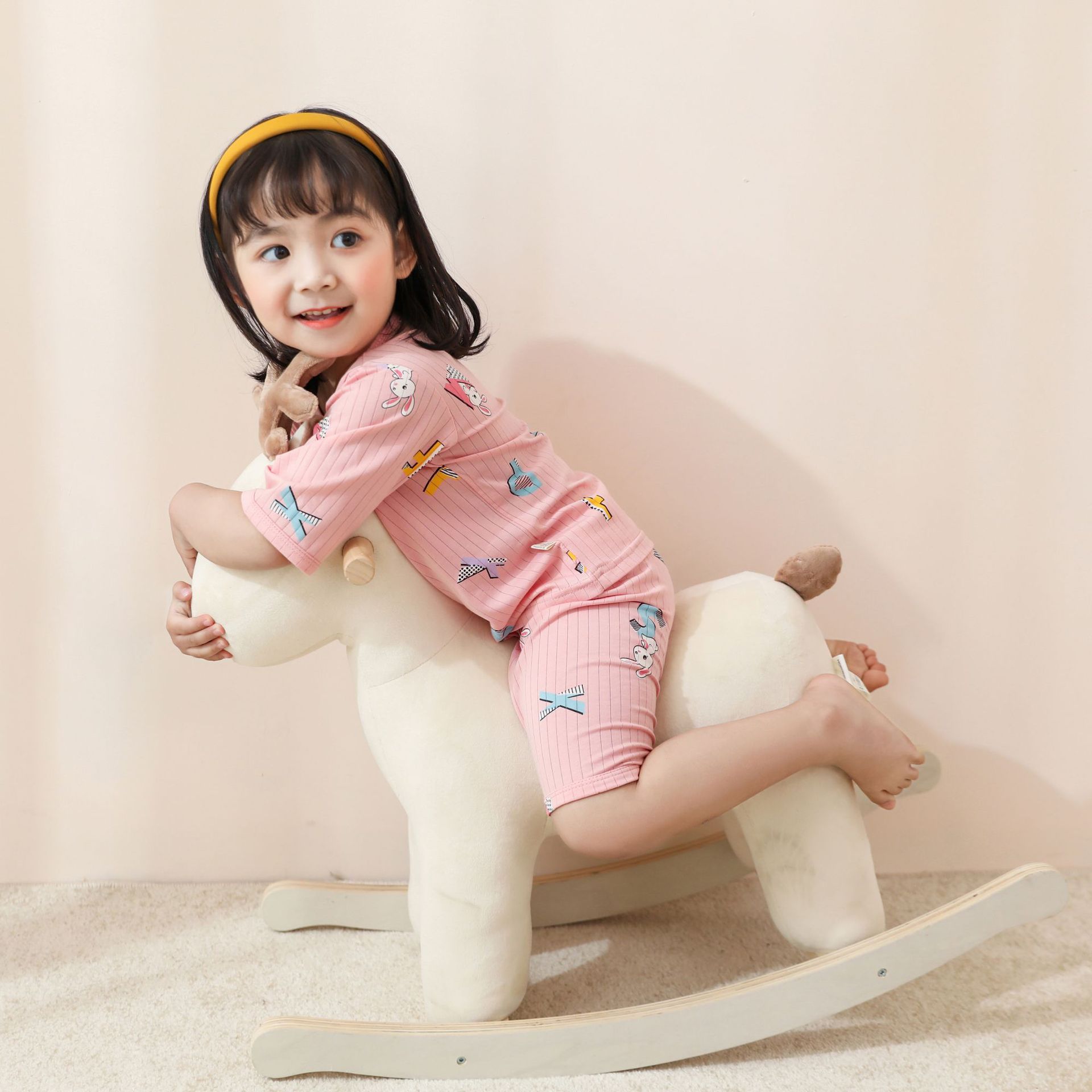 【69元买一送一】YGMM儿童睡衣夏季薄款棉绸套装长袖小孩男童空调服宝宝卡通女童家居服【BPQ】