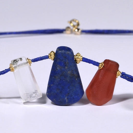 红蓝CP古珠坠混搭锁骨链 商品图1