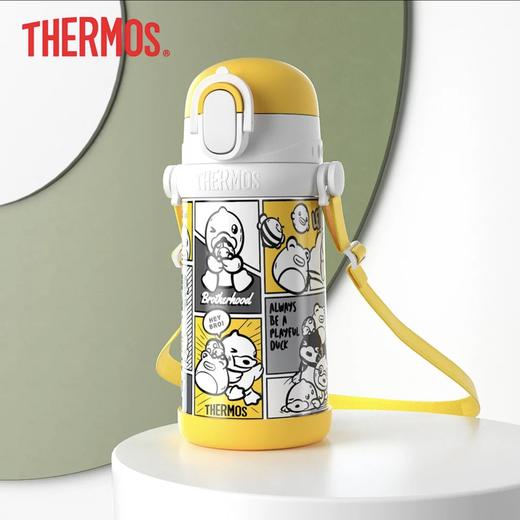 膳魔师联名b.duck高真空不锈钢吸管杯黄色400ml 商品图0