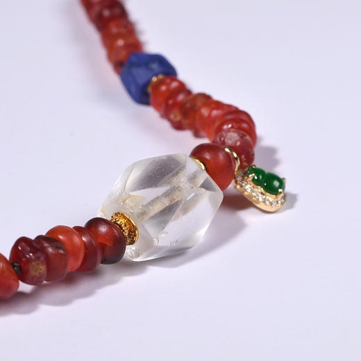 西亚高古八棱白水晶+红玛瑙项链 商品图2