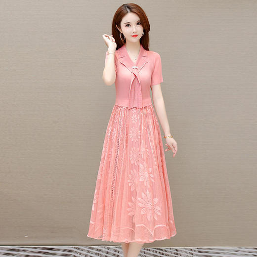 YWE BZYH7531气质高贵阔太太短袖连衣裙 商品图3