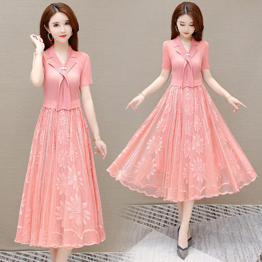 YWE BZYH7531气质高贵阔太太短袖连衣裙 商品图1